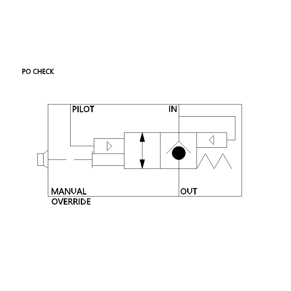 503801 ALADCO PO CHECK VALVE 3/8" NPT FEMALE, EXT O'RIDE BUTTON, 120PSI